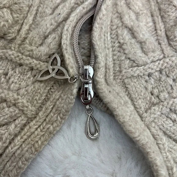 Inis Crafts 100% merino wool zippered cardigan made in Ireland size S - Picture 11 of 16